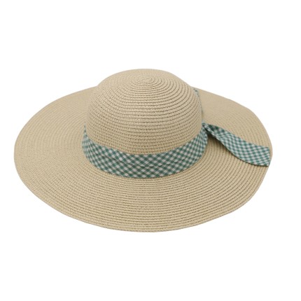 Ψάθινο Καπέλο Με Καρό Κορδέλα 2