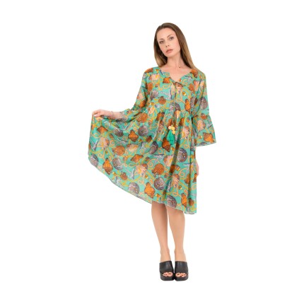 Kaftan dress with seashell...