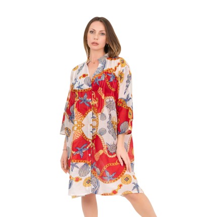 Midi shirt dress with...