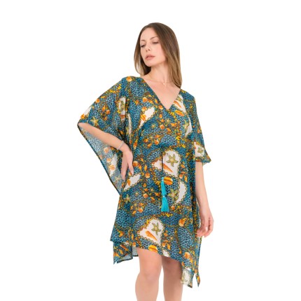 Kaftan dress with seashell...