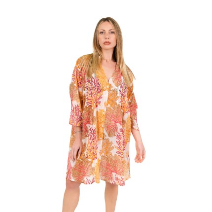 Midi shirt dress with sea...