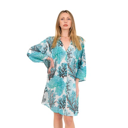 Midi shirt dress with sea... 2