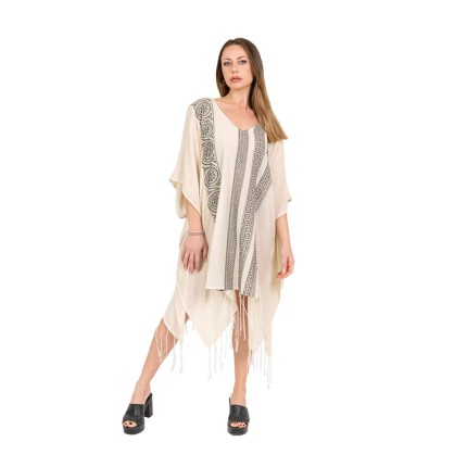 Kaftan midi White Boho style 2