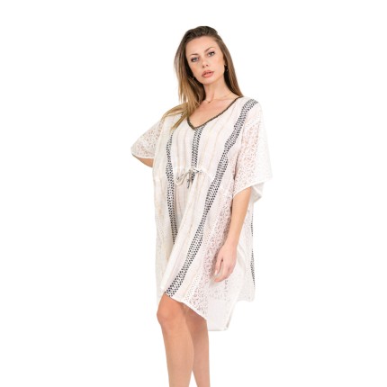 Kaftan mini White Boho style 2