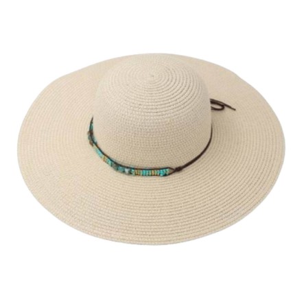 Straw Hat With Cord and Beads