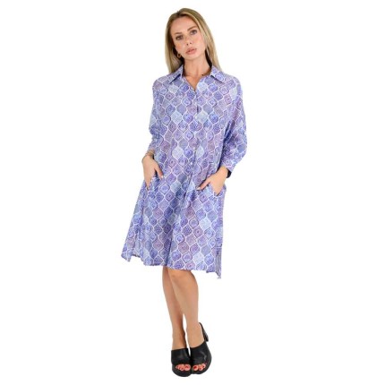 Maxi shirt dress with sea... 2
