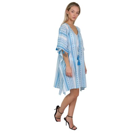 Kaftan mini White Boho style 2