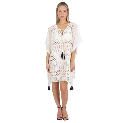 Shirt dress white with...