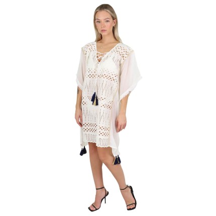 Shirt dress white with... 2
