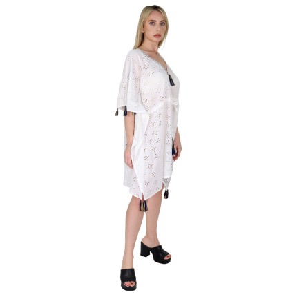 Shirt dress white with...