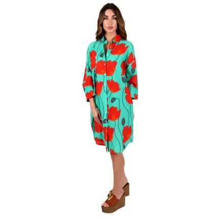 Midi Shirt Dress With... 2