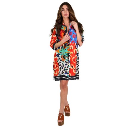 Midi Shirt Dress With...