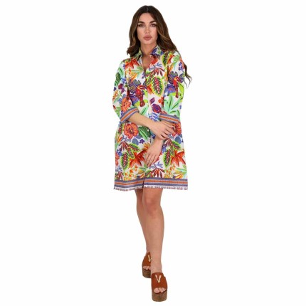 Midi Shirt Dress With...