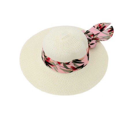 Straw Hat With Ribbon