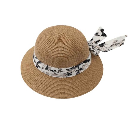 Straw Hat With Ribbon
