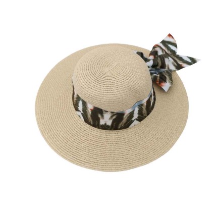 Straw Hat With Ribbon