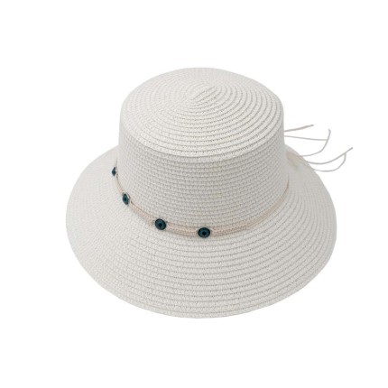 Women's Straw Hat Beaded Eyes 2