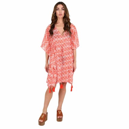 Kaftan Dress Mini With Rhombus