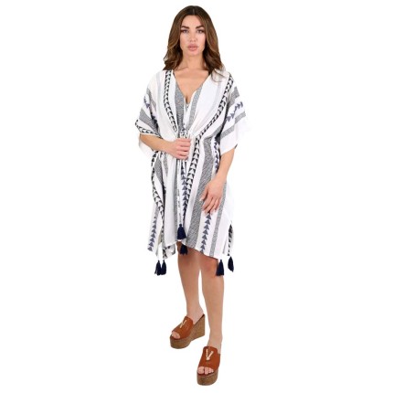 Kaftan Μini White Boho style 2
