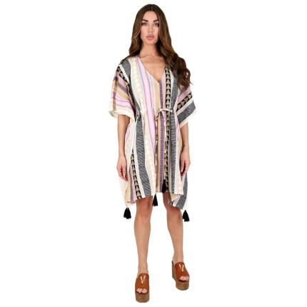 Kaftan Μini White Boho style 2