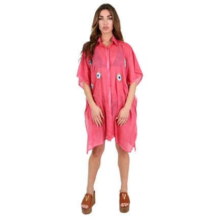Kaftan Shirt Dress With...