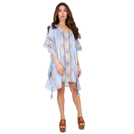Kaftan Dress Mini With Gold...