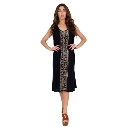 Kaftan Dress Midi With Gold...