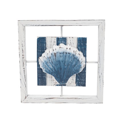 Ξύλινο Κάδρο Κοχύλι 25x25cm 2