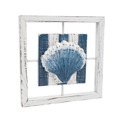 Ξύλινο Κάδρο Κοχύλι 25x25cm