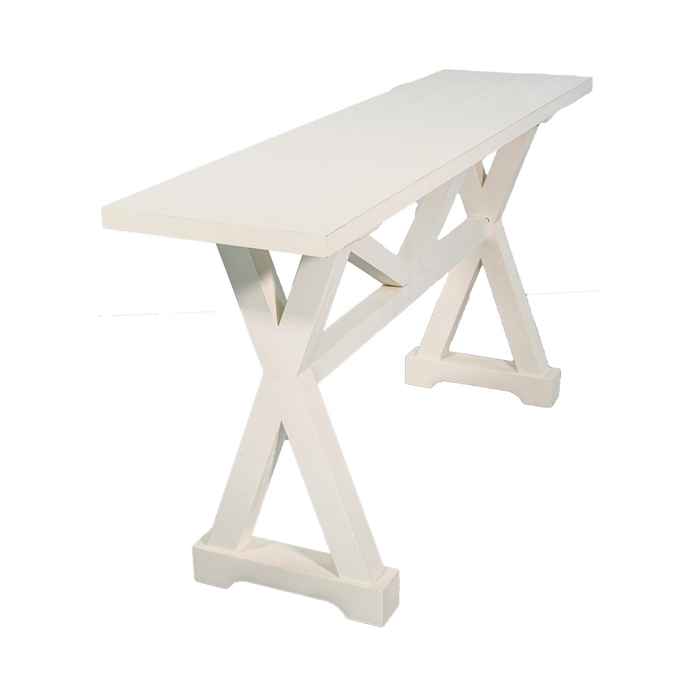 Wooden White Table J-Line 150x40x80cm