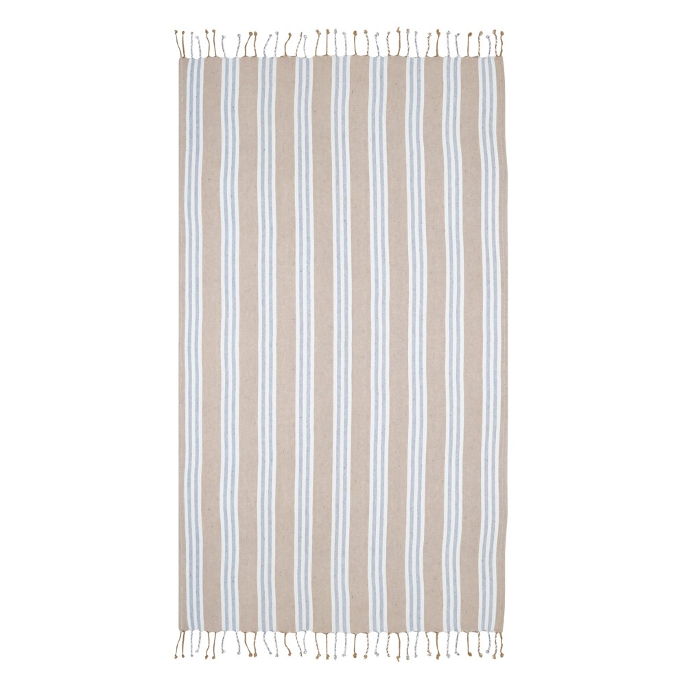 Summer Towel With Stripes and Fringe...