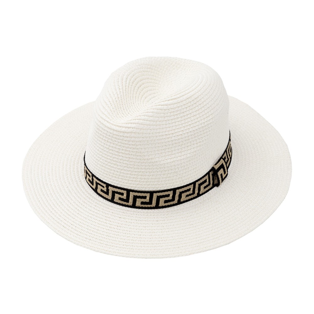 Straw Hat with Small Ribbon Meander