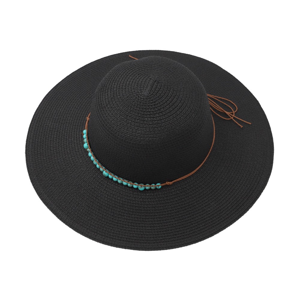 Straw Hat With Large Brim and...